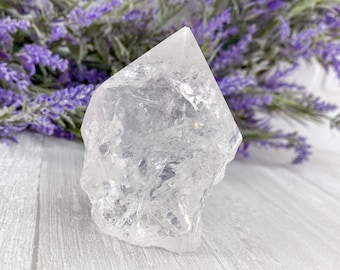 Natural Clear Quartz Point (top polished, cut base)