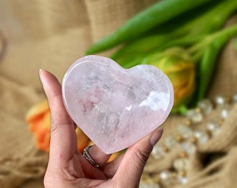 Rose Quartz Crystal Bowl -Heart