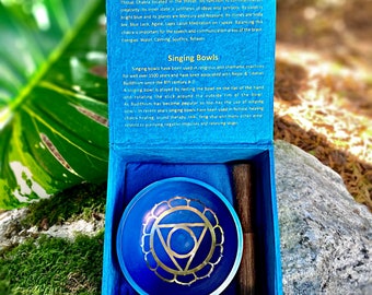 Throat Chakra Singing Bowl Gift Set -Light Blue