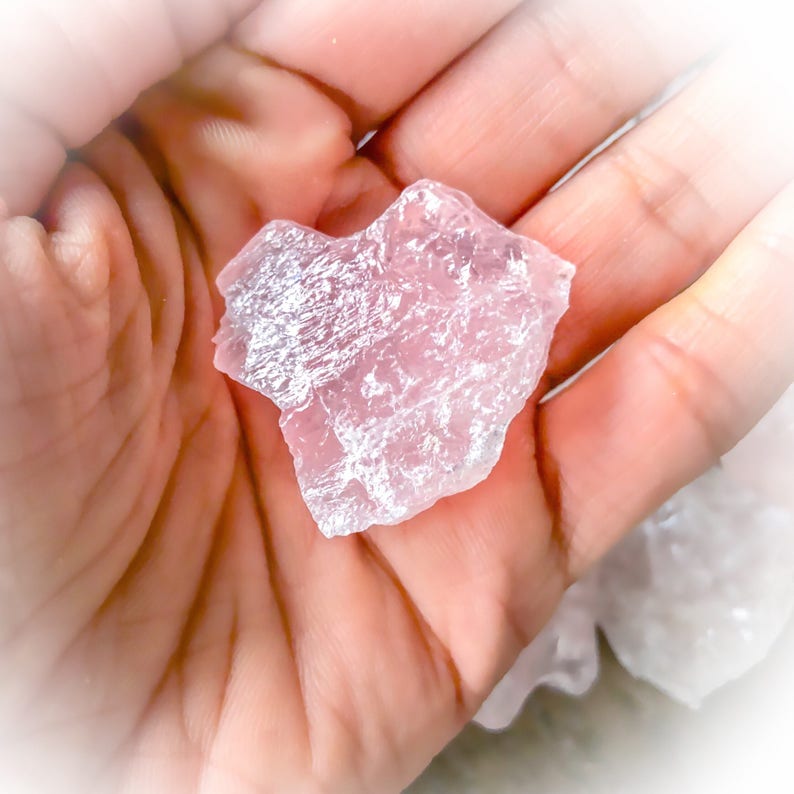 Rose Quartz Chunk Raw Rose Quartz Raw Crystals Love Etsy