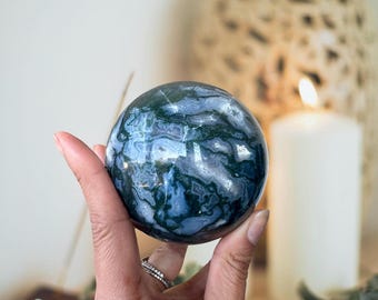 Large Moss Agate Sphere