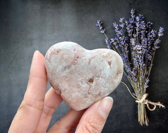 Sparkly Pink Amethyst Polished Heart