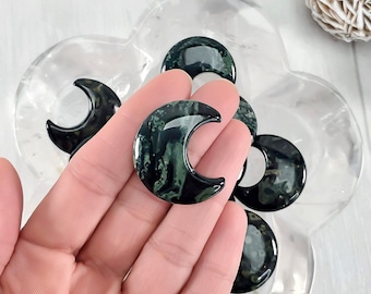 Kambaba Jasper Puffy Crescent Moon