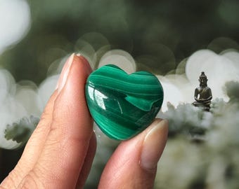 Malachite Puffy Heart