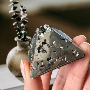 Pyrite Pyramid, Pyrite Crystal Pyramid, Polished Pyrite, Pyrite Crystal, Fools Gold, Crystal Pyramid, Crystal Healing, Abundance, Luck