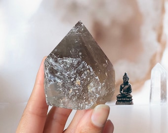 Smoky Quartz Point (top polished, cut base)