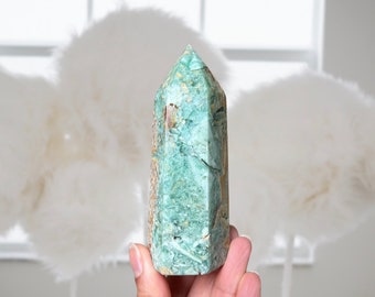 Teal Flower Fluorite Tower