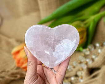 Rose Quartz Crystal Bowl -Heart