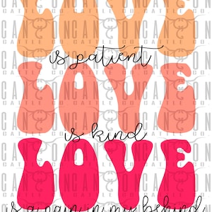 love is patient love is kind love is a pain in my behind, valentine es day, retro, png, instant download, sublimation design