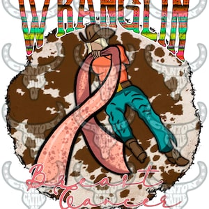 Ringen Brustkrebs, Brustkrebs Bewusstsein, Western, druckvoll, Rindsleder, Serape, PNG, INSTANT DOWNLOAD, Sublimationsdatei