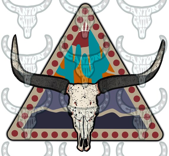Western Long Horn Desert Aesthetic Punchy Wild West PNG | Etsy