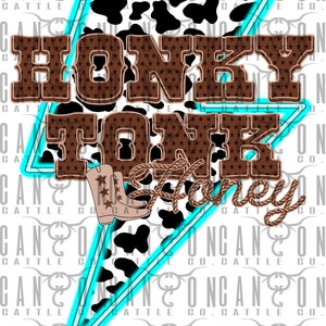 honky tonk miele, neon cow stampa fulmine, retrò, vintage, western, incisivo, stivali cowboy, png, download istantaneo, design a sublimazione