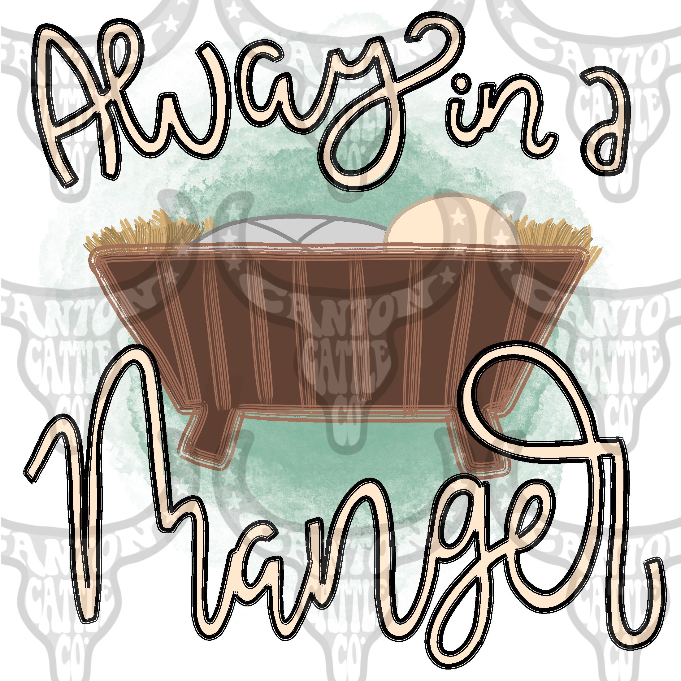 Away in a Manger Christmas Jesus PNG INSTANT DOWNLOAD | Etsy