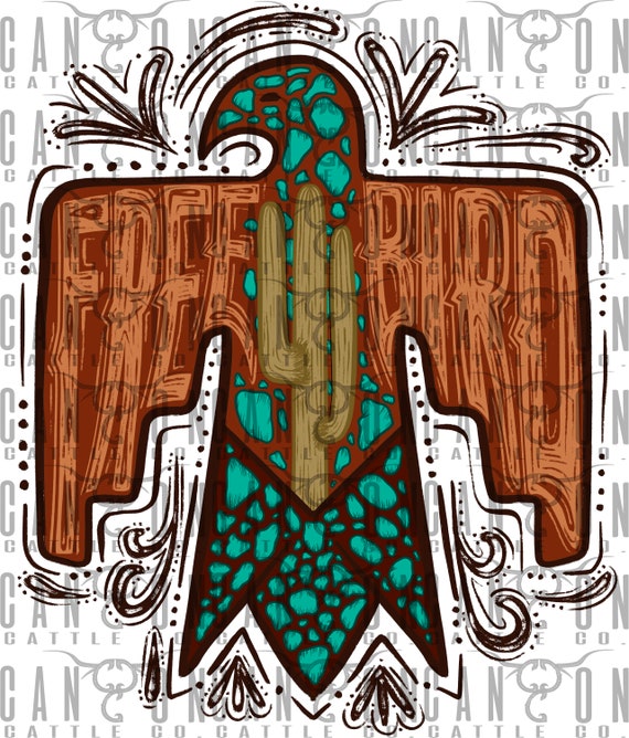 Boho Free Bird, Western, Punchy, Thunderbird, Cactus  display picture 1
