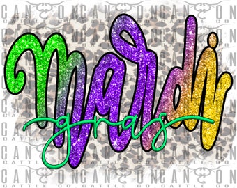 mardi gras glitter and leopard, leopard, retro, png, instant download, sublimation design
