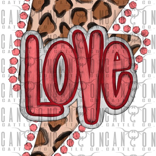 Love Leopard Lightning Bolt Valentine's Day. Png Instant - Etsy