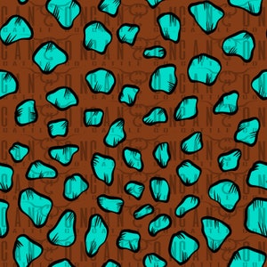 turquoise stone seamless pattern, western, punchy, png, instant download, sublimation design