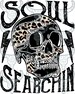 soul searchin, skull, western, retro, punchy, leopard, lightning bolts, png, instant download, sublimation file 