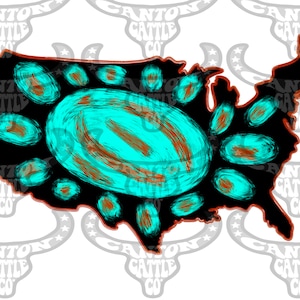 Turquoise United States of America, PNG, INSTANT DOWNLOAD, Sublimation File