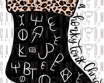 have a honky tonk Christmas, Markenstrümpfe, Leopard, Western, punsch, png, direkter Download, Sublimation Design