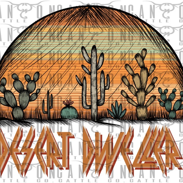 desert dweller serape sunset, cactus, desert, western, png, instant download, sublimation design