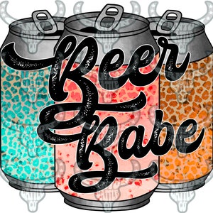 beer babe, leopard, neon, summer, western, png, instant download, sublimation design