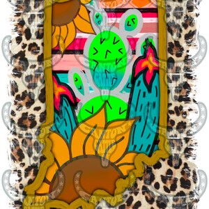 Indiana State, Sunflowers, Cactus, Leopard, Serape, Western, Punchy, PNG, INSTANT DOWNLOAD, Sublimation File