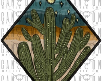desert diamond, cactus, western, punchy, png, instant download, sublimation design