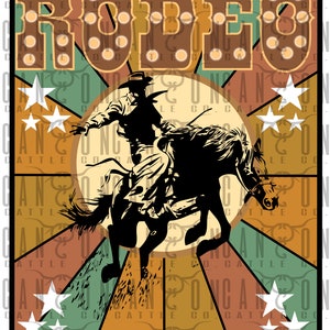 rodeo vintage poster, western, png, instant download, sublimation design