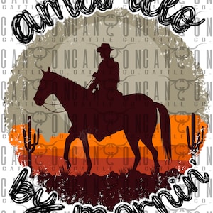 Amarillo by morning, cowboy, rodeo, western, punchy, desert, cactus, png, instant download, sublimation design