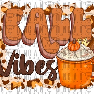 fall vibes, pumpkin, pumpkin spice, leopard, vintage, retro, png, instant download, sublimation design