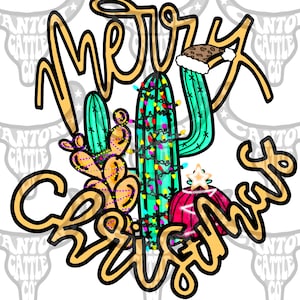 Cactus Christmas, PNG, INSTANT DOWNLOAD, Sublimation File