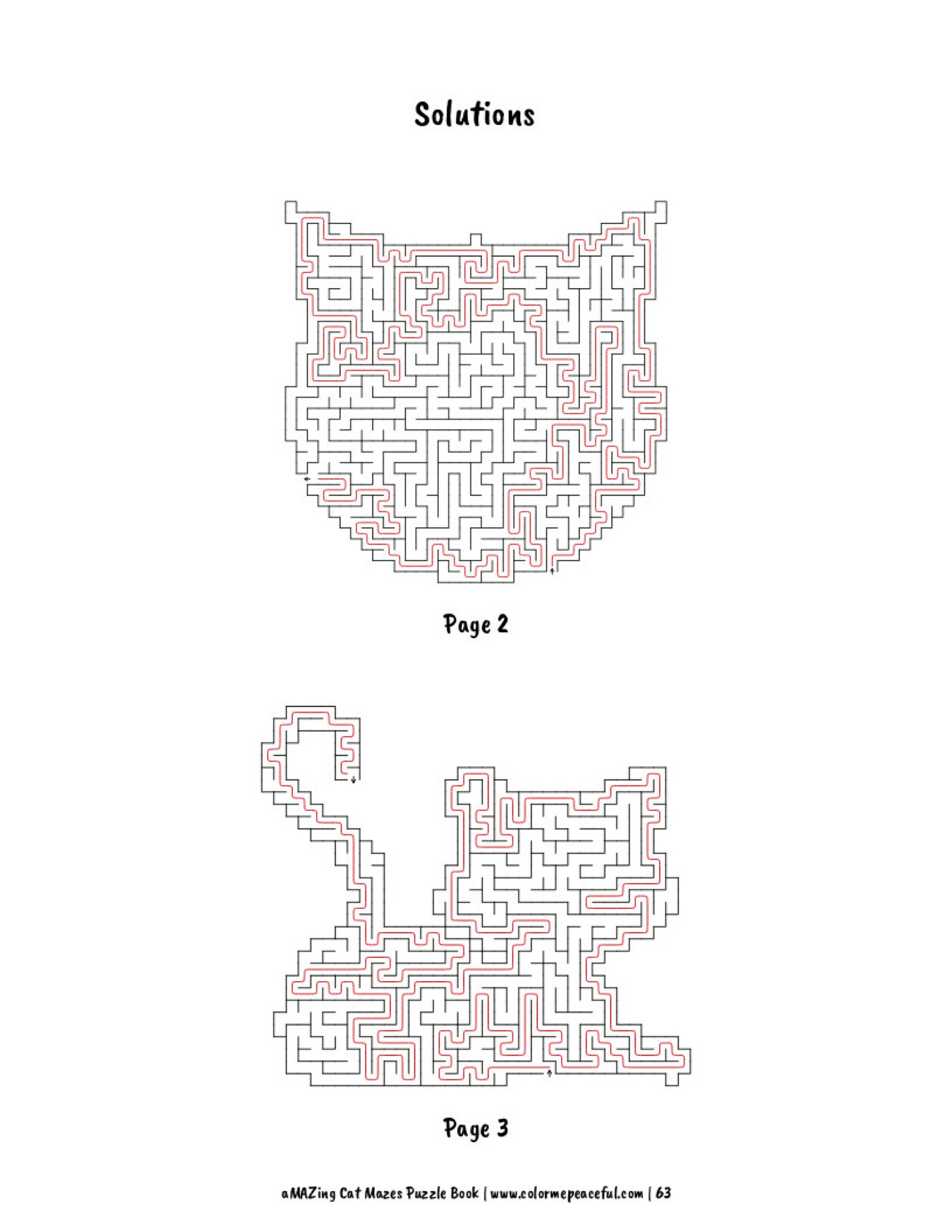 AMAZing Cat Mazes Puzzle Book Volume 1 Printable Instant Etsy France