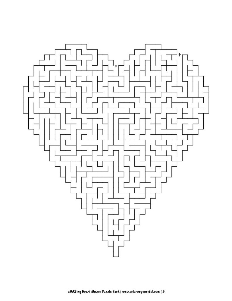 AMAZing Heart Mazes Puzzle Book Volume 1 Printable Instant