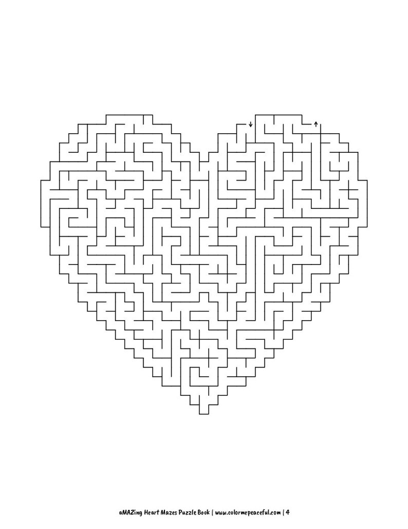 Amazing Heart Mazes Puzzle Book Volume 1 Printable Instant - Etsy