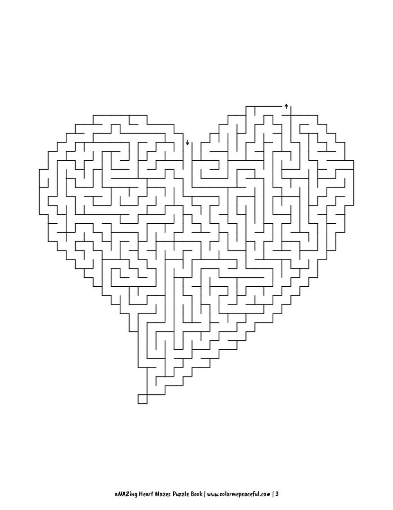AMAZing Heart Mazes Puzzle Book Volume 1 Printable Instant