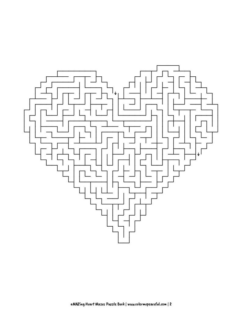 Amazing Heart Mazes Puzzle Book Volume 1 Printable Instant - Etsy