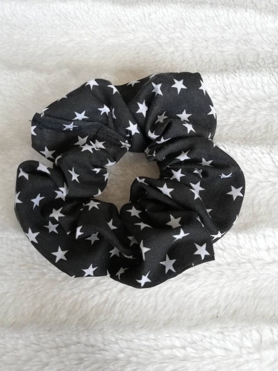 Retro Black And White Star Scrunchie Emo Goth Alternative Etsy