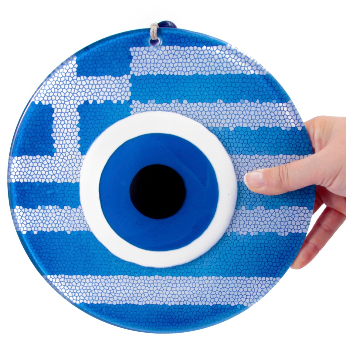 Greek Mati Evil Eye Wall Decor Art Fused Glass Home Decor Etsy