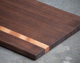 Deluxe Walnut and Birch Stripe Serving Board - Reversible Edge-Grain