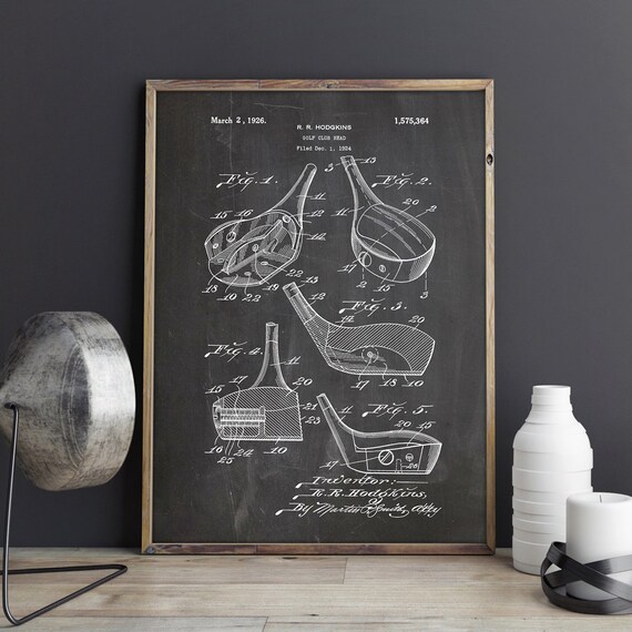 Golf Fairway Club Head Patent Poster Golf Gift Sports Art Etsy