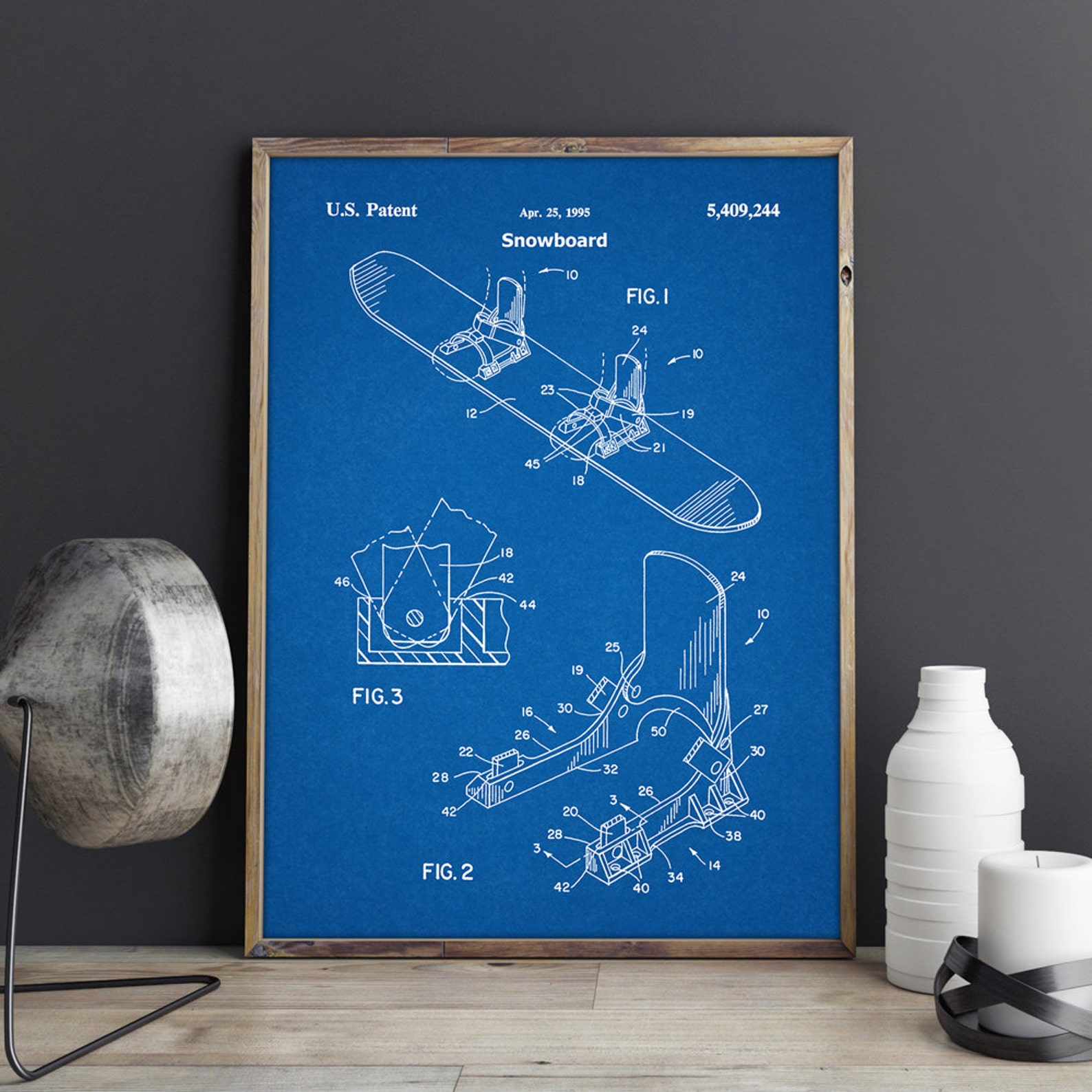 Baseless Binding 1995 Snowboard Patent Print Snowboarding Etsy