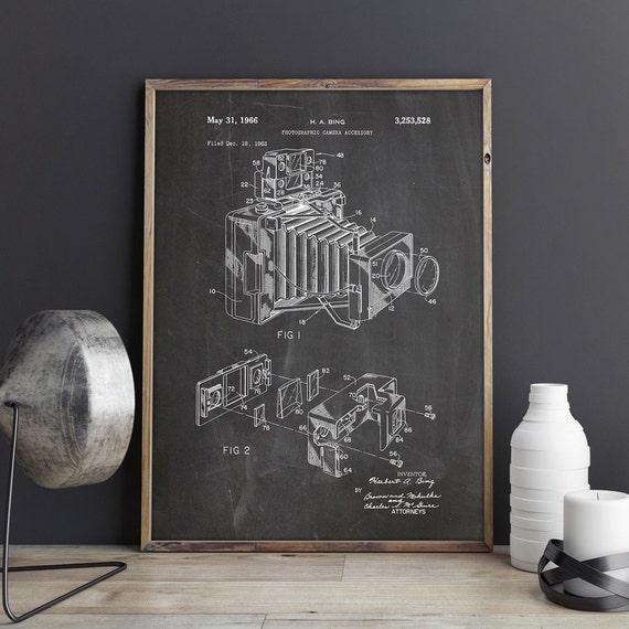 Photographic Camera Accessory Patent Print Chalkboard