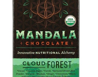 Cloud Forest Raw Organic Vegan Superfood chocolate, low glycemic, bean to bar  (case of 6)