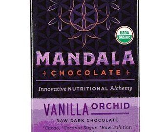 Vanilla Orchid  Raw, Organic, Vegan Chocolate, low glycemic,  (case of 6)