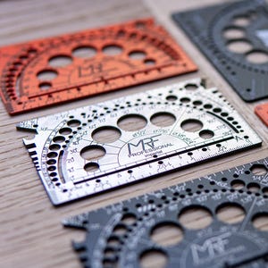 Herramienta de dibujo de precisión para ingenieros • Marcador de círculos de titanio y regla EDC • Regalo para esposo arquitecto • Dispositivo de dibujo • Profesional