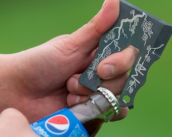 Custom Engraved Pocket Knife Card • Laser Etched Animal Art • EDC Credit Card Knife • Personalized Gift for Him • Unique Gift for Men