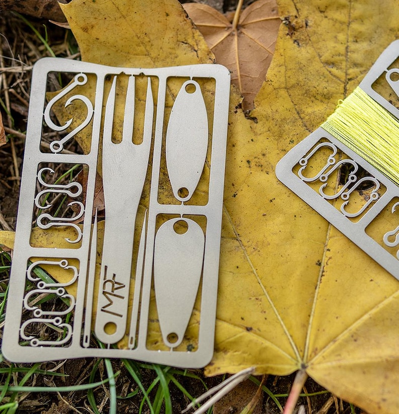 Överlevnadsplånbokskit • Kreditkortsfiske- och nödverktygsset • EDC-fickapryl • Prepper-present för män • Utrustning för insektsutforskning bild 6