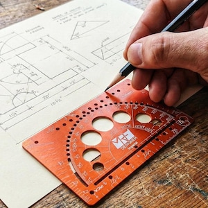 Architect Gift • Metal Circle Drawing Tool for Engineers • EDC Pocket Compass & Ruler • Unique Sketching Gadget for Men • Designer