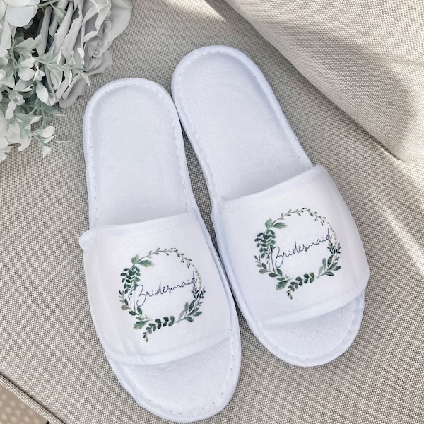Bride Slippers, personalised bridal slippers, Wedding Slippers, Bridesmaid Slippers, Bridesmaid Gift, Bridal Robe, Bride Gift, hen party